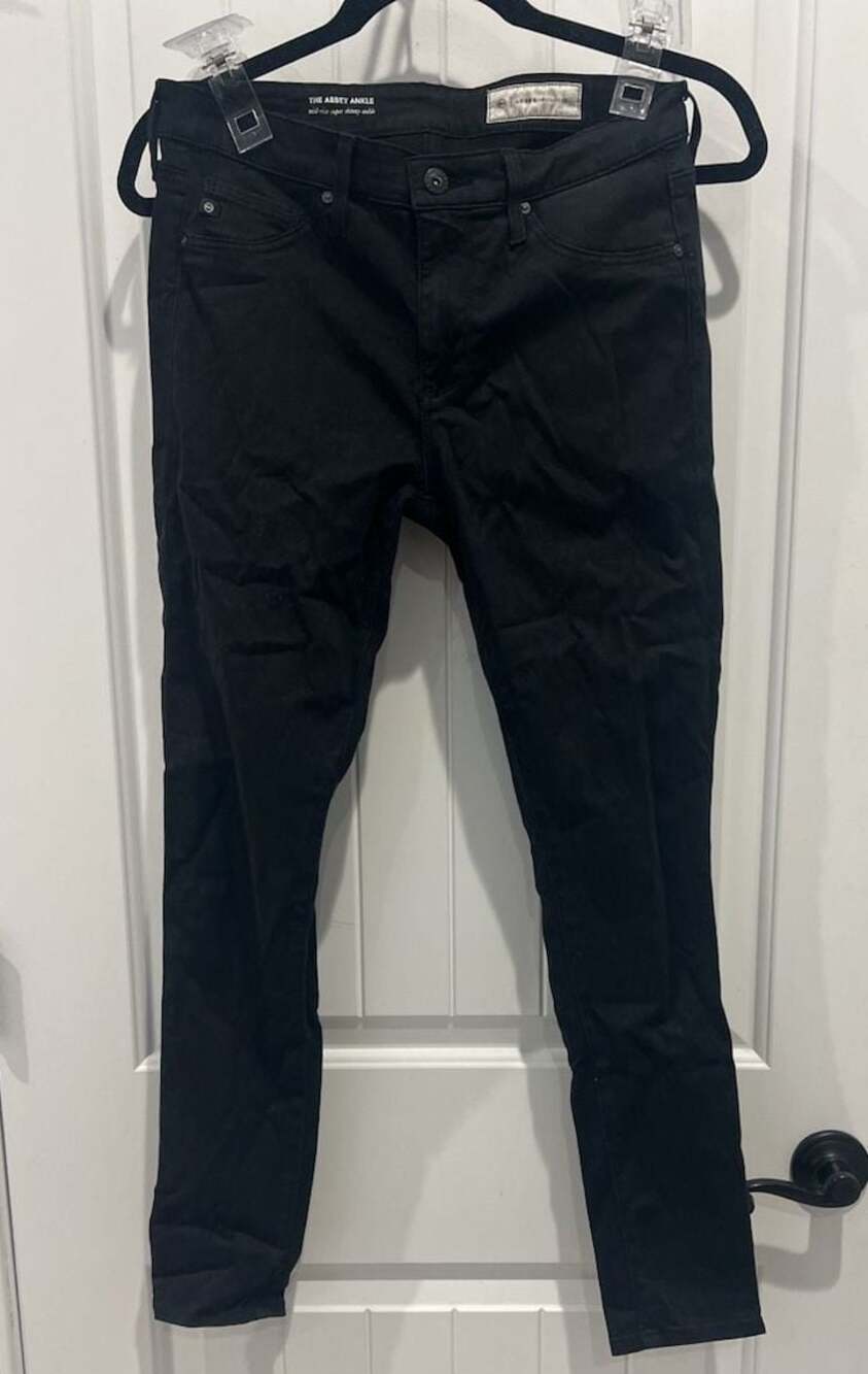 Adriano Goldschmied/Anthropologie Abbey Ankle Mid-Rise Skinny Black Jeans Sz 27R